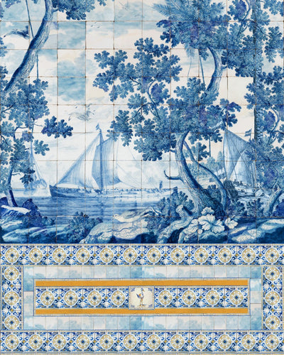 product image of Azure Mural Wallpaper in Blue and White from the Sundance Villa Collection by Mind the Gap 563