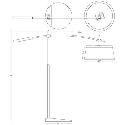 product image for Miles Adjustable Boom Floor Lamp by Rico Espinet for Robert Abbey 90