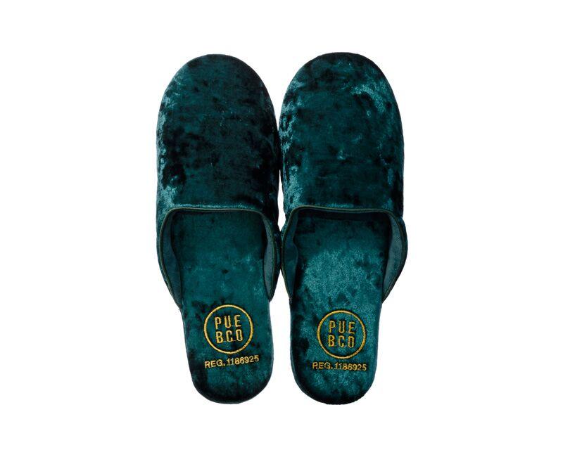 media image for velvet slipper large green design by puebco 1 277