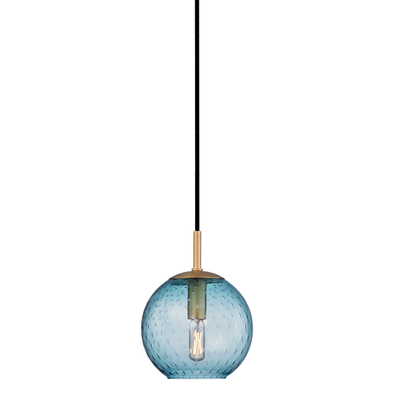 product image for hudson valley rousseau 1 light pendant blue glass 2007 1 62