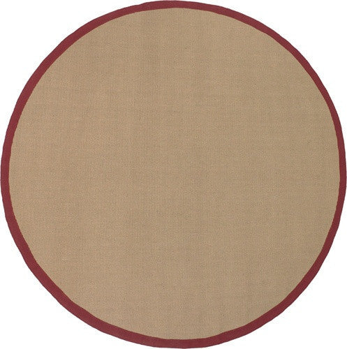 media image for Bay Area Rug in Beige with Red Trim 229