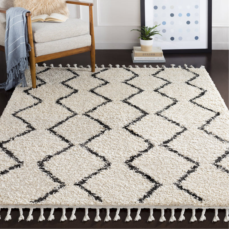 media image for Berber Shag BBE-2303 Rug in Charcoal & Beige by Surya 235