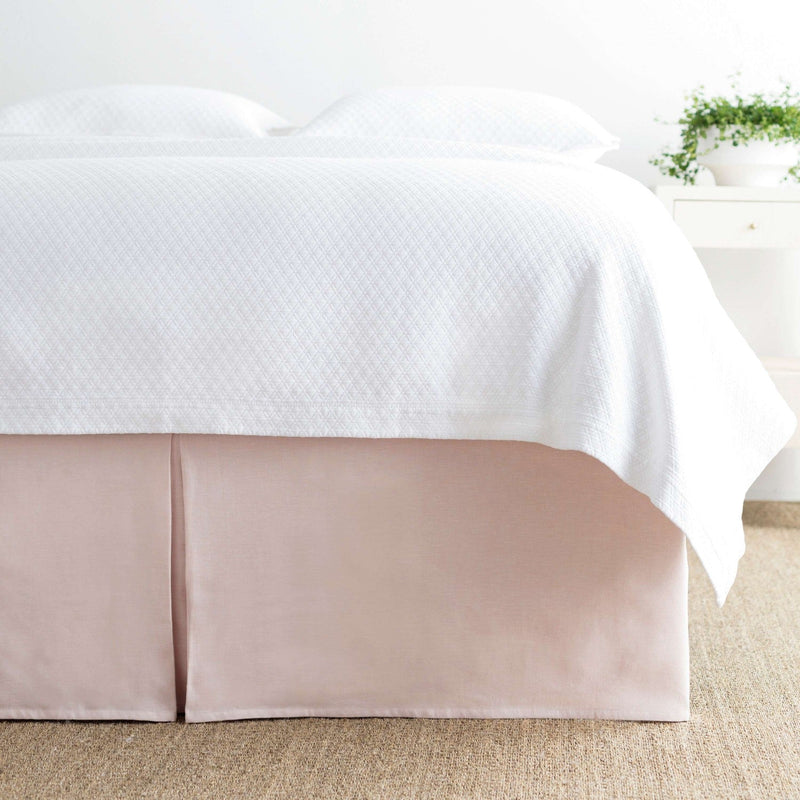media image for lush linen slipper pink bed skirt by annie selke pc2519 fq 1 225