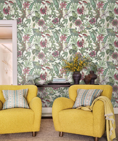 product image for Rainforest Wallpaper in White/Soft Multi from the Blooms Second Edition 93