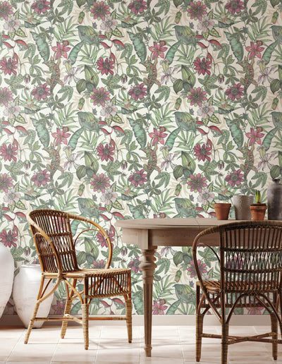 product image for Rainforest Wallpaper in White/Soft Multi from the Blooms Second Edition 42