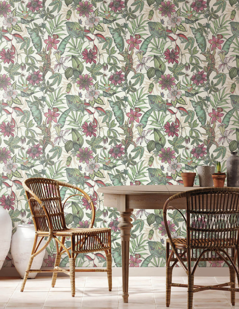 media image for Rainforest Wallpaper in White/Soft Multi from the Blooms Second Edition 27