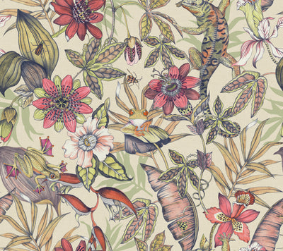 product image of sample rainforest wallpaper in cream bright multi from the blooms second edition resource library 1 549