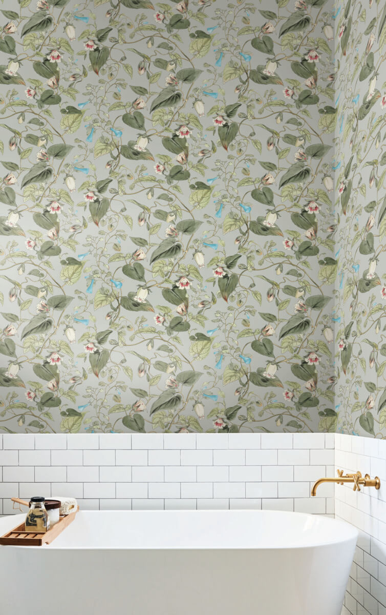 media image for Moon Flower Wallpaper in Dove from the Blooms Second Edition 266