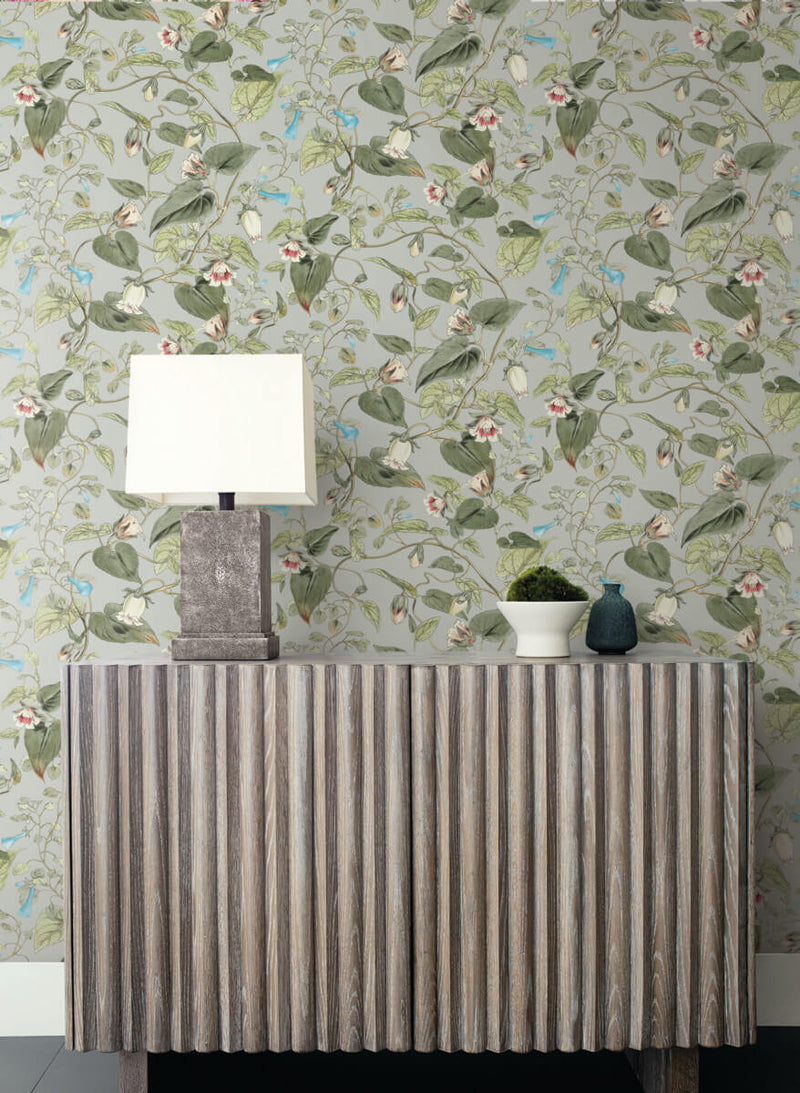 media image for Moon Flower Wallpaper in Dove from the Blooms Second Edition 279