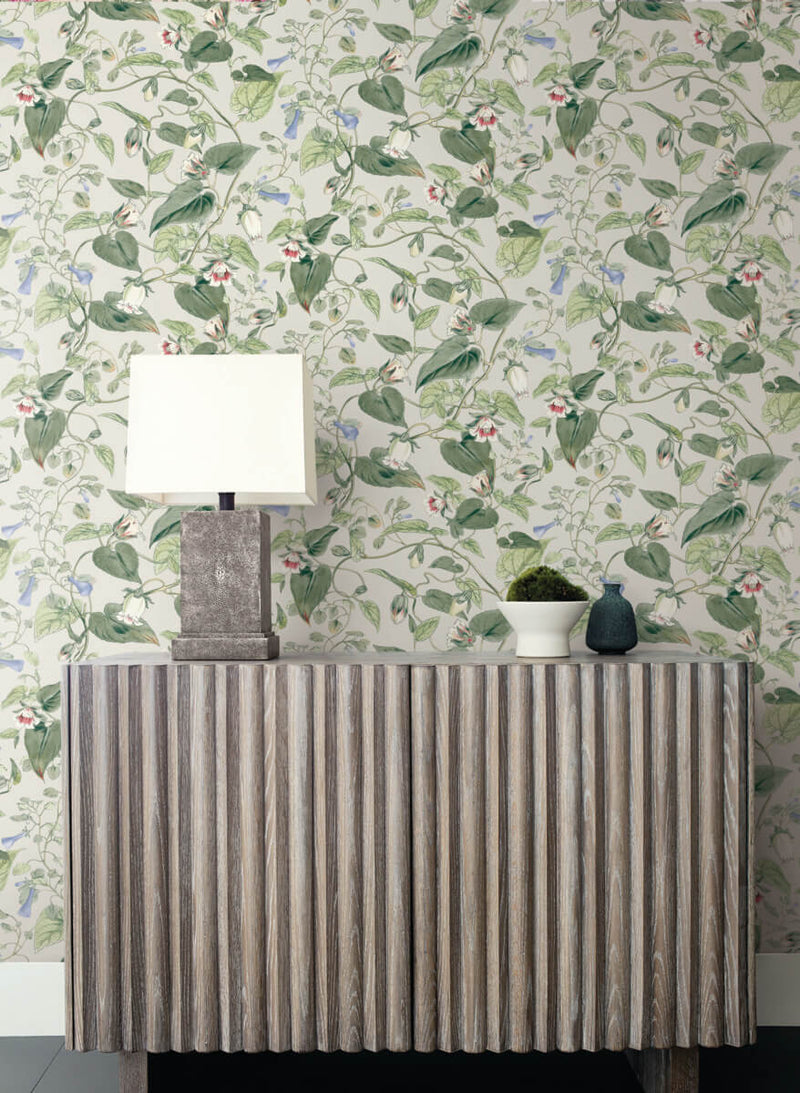 media image for Moon Flower Wallpaper in Light Taupe from the Blooms Second Edition 284
