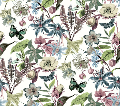product image for Butterfly House Wallpaper in White/Fuchsia from the Blooms Second Edition 82