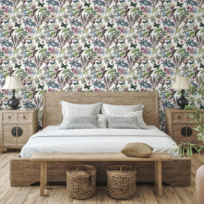 product image for Butterfly House Wallpaper in White/Fuchsia from the Blooms Second Edition 44