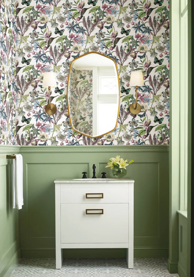 media image for Butterfly House Wallpaper in White/Fuchsia from the Blooms Second Edition 282
