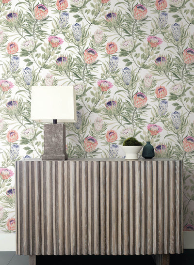product image for Protea Wallpaper in White/Fuchsia from the Blooms Second Edition 60