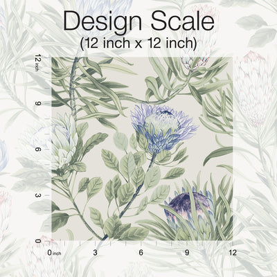 product image for Protea Wallpaper in Cream/Blue from the Blooms Second Edition 45
