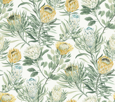 product image for Protea Wallpaper in White/Yellow from the Blooms Second Edition 4