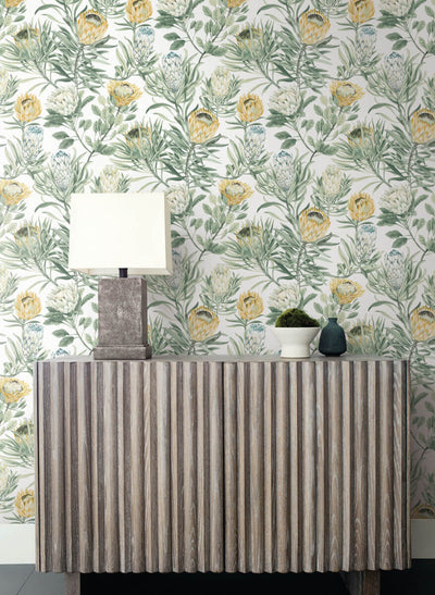 product image for Protea Wallpaper in White/Yellow from the Blooms Second Edition 12