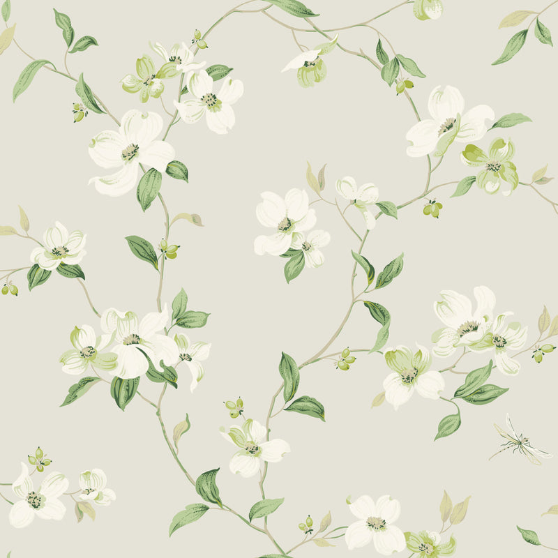 media image for Dogwood Wallpaper in Light Grey from the Blooms Second Edition 232