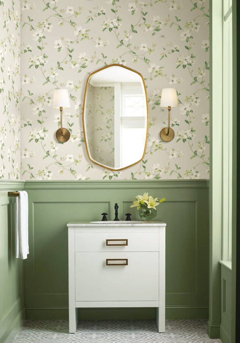 media image for Dogwood Wallpaper in Light Grey from the Blooms Second Edition 288