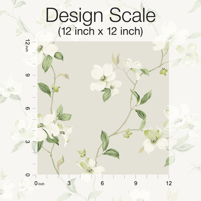 product image for Dogwood Wallpaper in Light Grey from the Blooms Second Edition 31