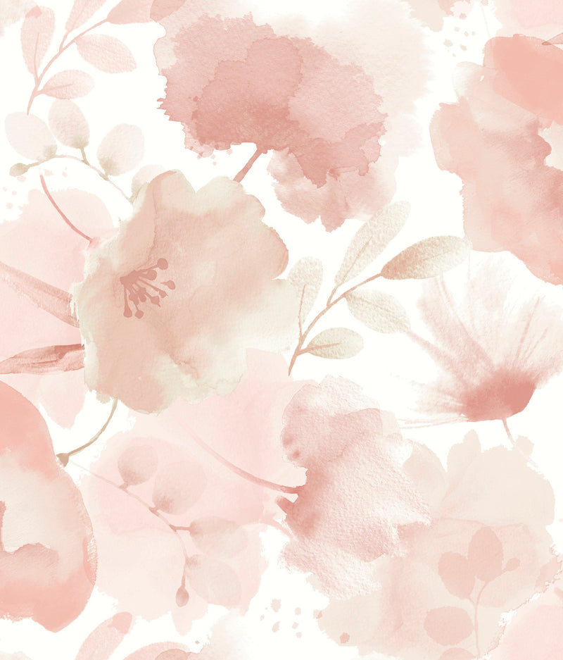media image for sample watercolor bouquet wallpaper in blush from the blooms second edition resource library 1 29