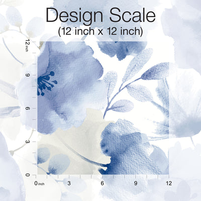 product image for Watercolor Bouquet Wallpaper in Cobalt from the Blooms Second Edition 53