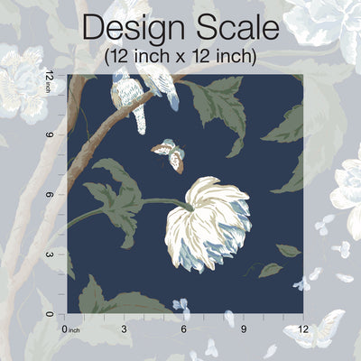 product image for Teahouse Floral Wallpaper in Navy from the Blooms Second Edition 60