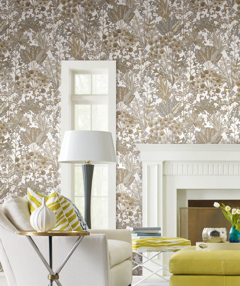 media image for Forest Floor Wallpaper in Neutral from the Blooms Second Edition 227