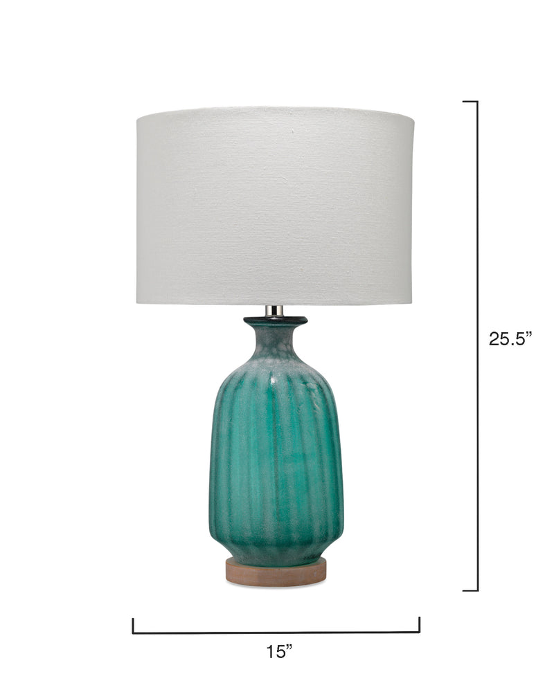 media image for Aqua Frosted Glass Table Lamp with Shade design by Jamie Young 224