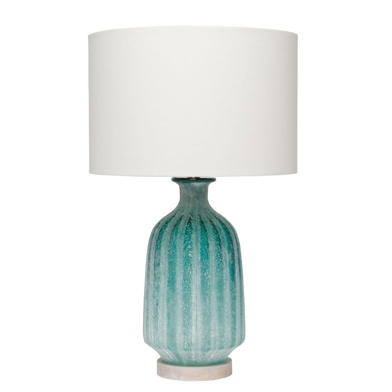 media image for Aqua Frosted Glass Table Lamp with Shade design by Jamie Young 278