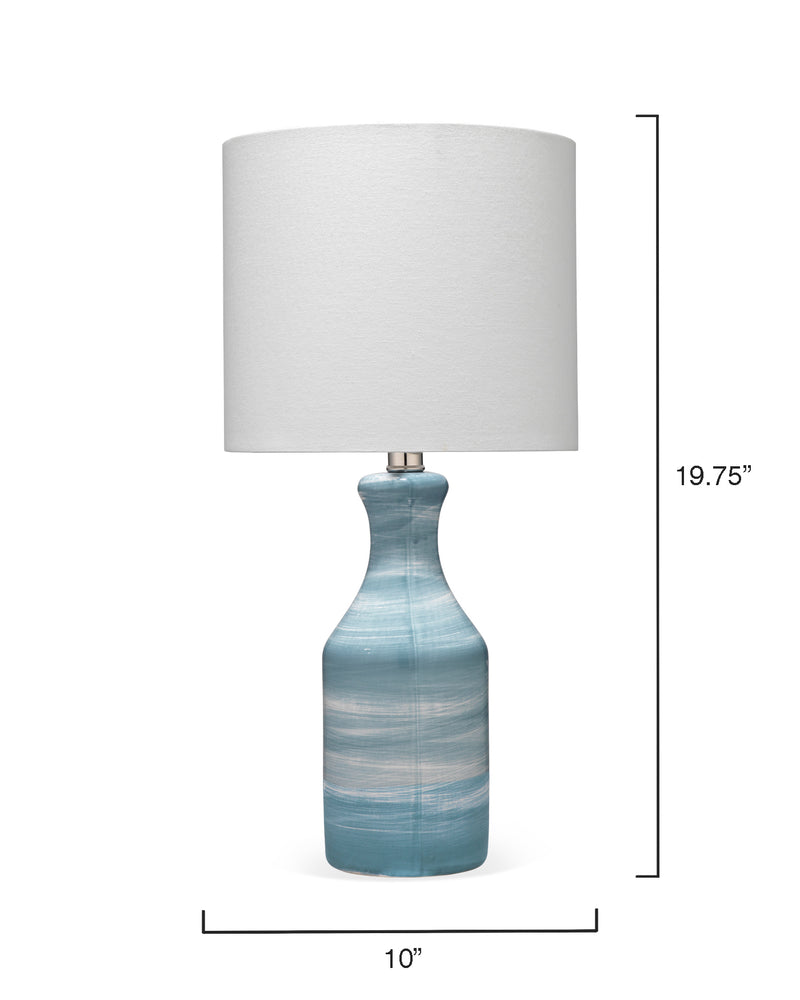 media image for Bungalow Table Lamp with Shade – Blue & White Swirl UNO Socket design by Jamie Young 265