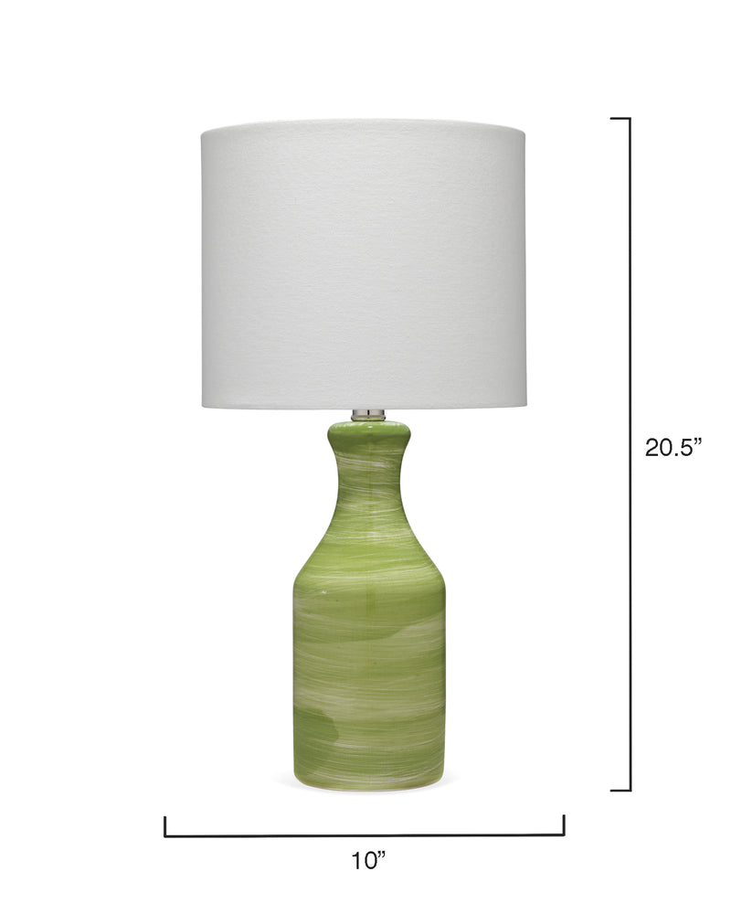 media image for Bungalow Table Lamp with Shade – Green & White Swirl UNO Socket design by Jamie Young 271