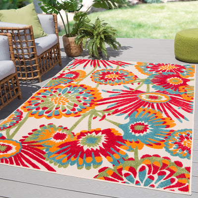 product image for Balfour Indoor/ Outdoor Floral Multicolor Area Rug 83
