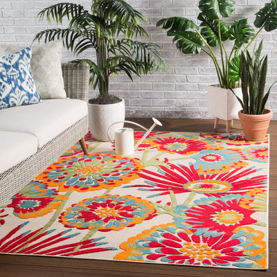 product image for Balfour Indoor/ Outdoor Floral Multicolor Area Rug 76