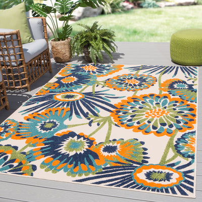 product image for Balfour Indoor/ Outdoor Floral Multicolor Area Rug 15