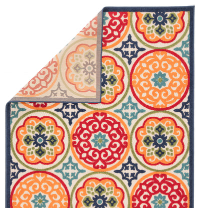 product image for Tela Indoor/ Outdoor Medallion Multicolor Area Rug 83