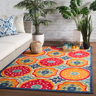 product image for Tela Indoor/ Outdoor Medallion Multicolor Area Rug 34