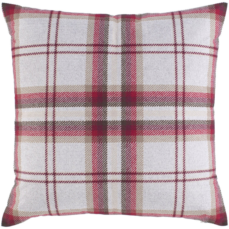 media image for Benji BNJ-001 Knitted Square Pillow in Burgundy & Taupe by Surya 23
