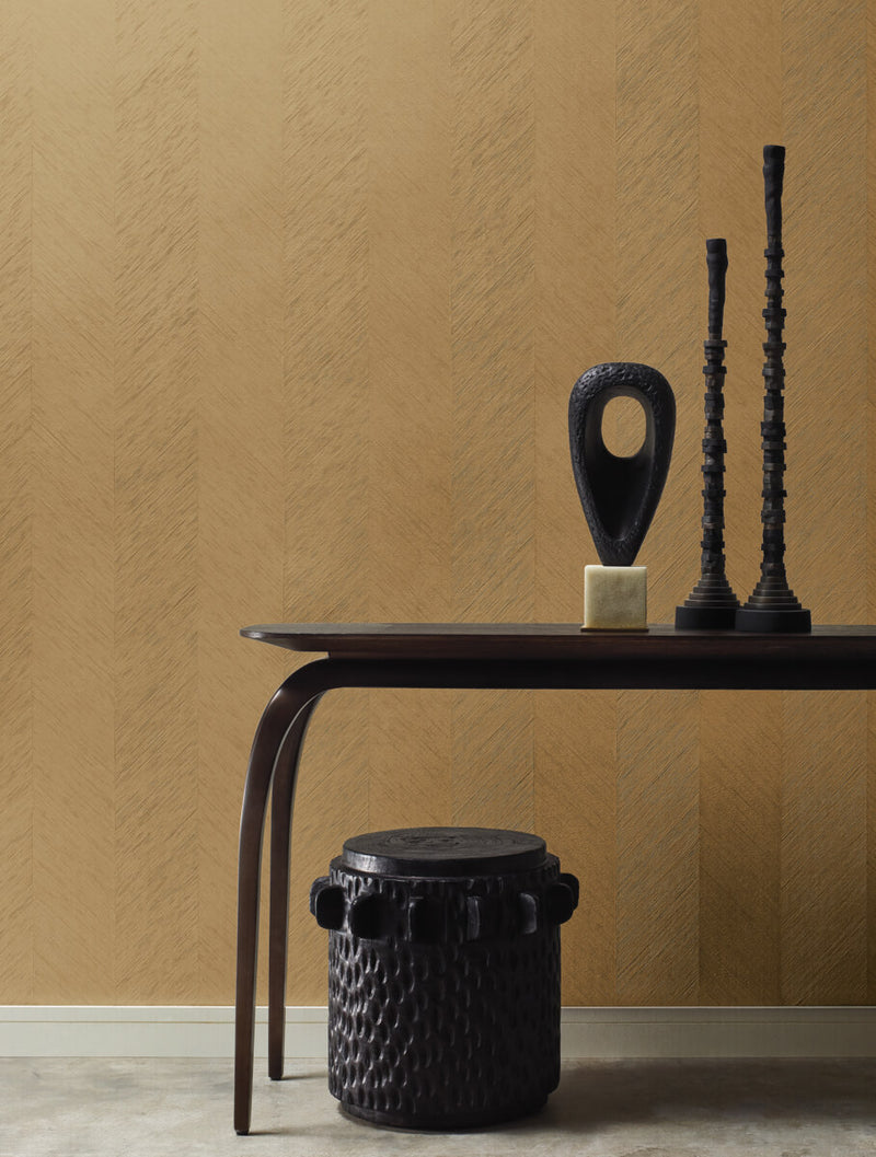 media image for Metallic Chevron Wallpaper in Beige from the Bohemian Luxe Collection by Antonina Vella 269