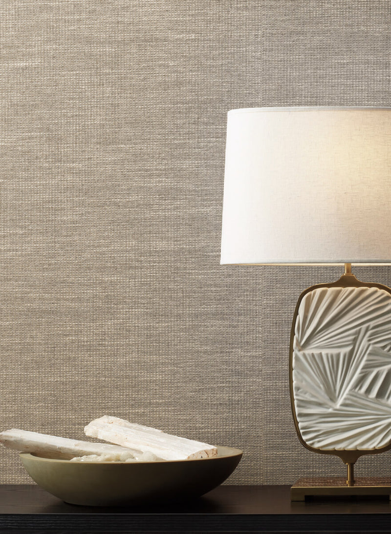 media image for Paper and Thread Weave Wallpaper in Cream from the Bohemian Luxe Collection by Antonina Vella 222