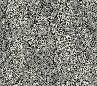 product image of Kashmir Dreams Paisley Wallpaper in Black from the Bohemian Luxe Collection by Antonina Vella 515