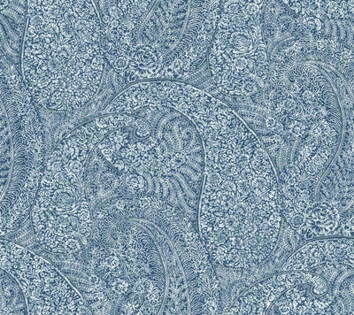 product image for Kashmir Dreams Paisley Wallpaper in Blue from the Bohemian Luxe Collection by Antonina Vella 67
