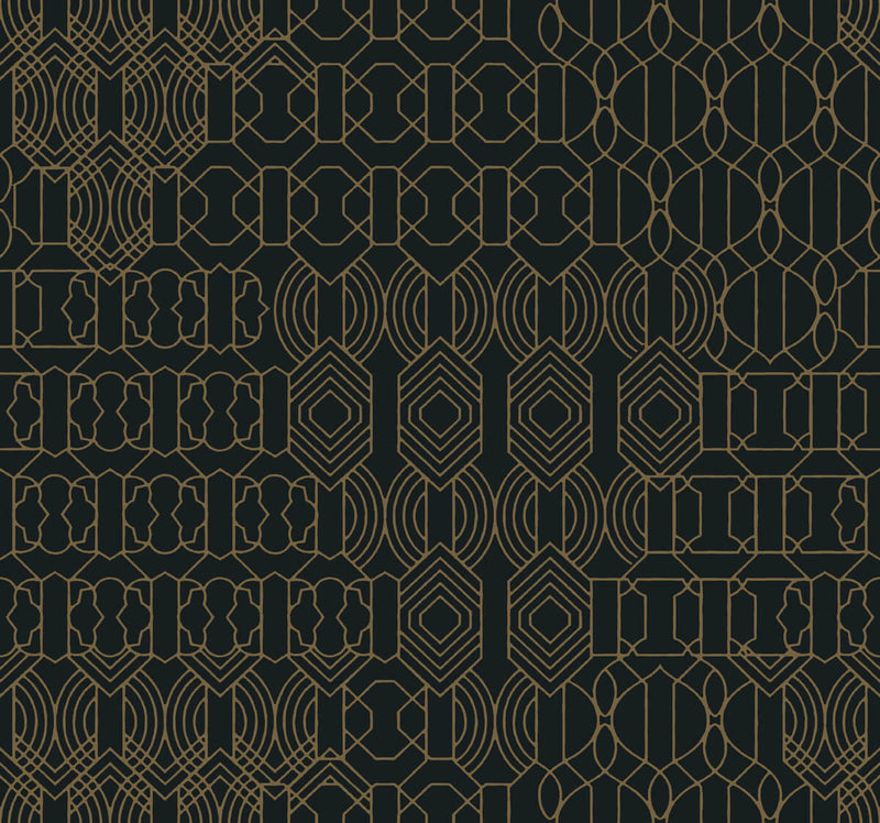 media image for Modern Chandelier Wallpaper in Black from the Bohemian Luxe Collection by Antonina Vella 299