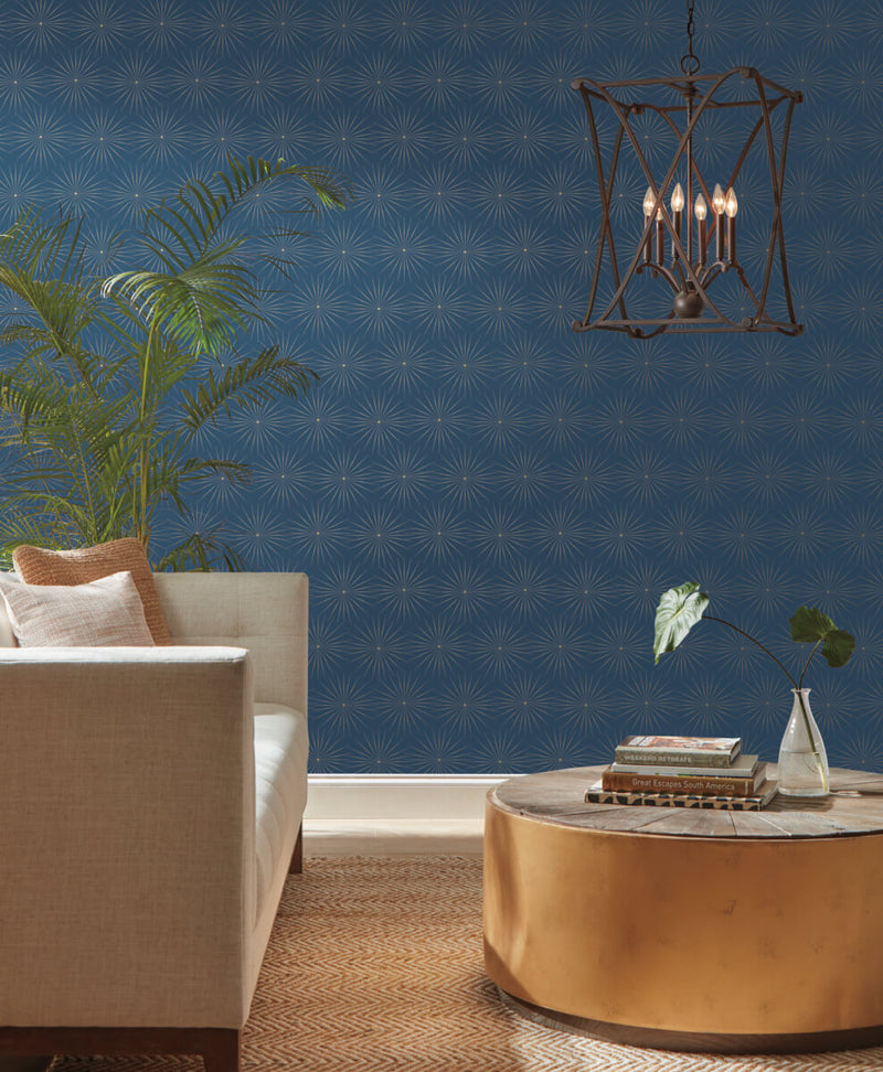 media image for Starlight Wallpaper in Blue/Gold from the Bohemian Luxe Collection by Antonina Vella 284