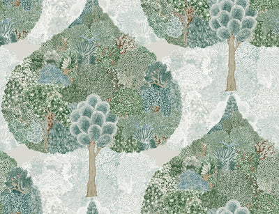 product image for Mystic Forest Wallpaper in Green/Teal from the Bohemian Luxe Collection by Antonina Vella 11