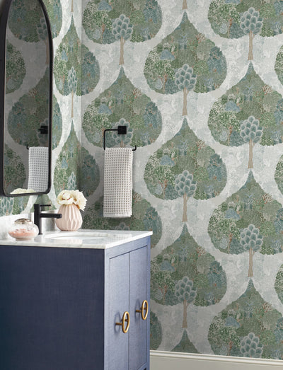product image for Mystic Forest Wallpaper in Green/Teal from the Bohemian Luxe Collection by Antonina Vella 50