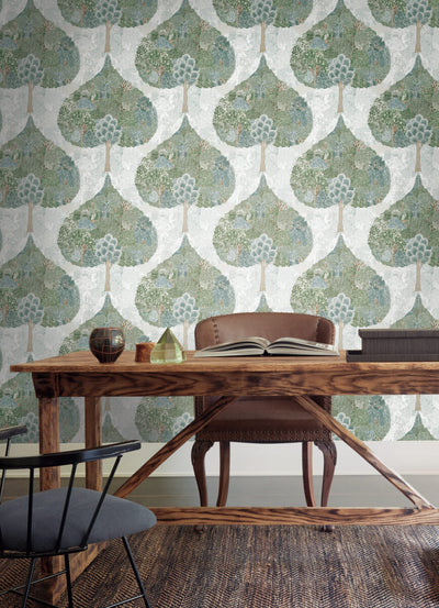 product image for Mystic Forest Wallpaper in Green/Teal from the Bohemian Luxe Collection by Antonina Vella 71