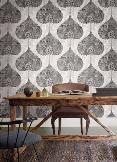 product image for Mystic Forest Wallpaper in Black from the Bohemian Luxe Collection by Antonina Vella 22