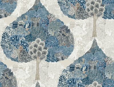 product image for Mystic Forest Wallpaper in Blue from the Bohemian Luxe Collection by Antonina Vella 83