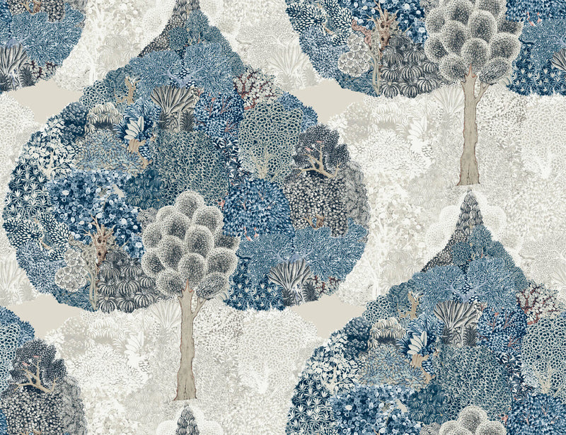 media image for Mystic Forest Wallpaper in Blue from the Bohemian Luxe Collection by Antonina Vella 245